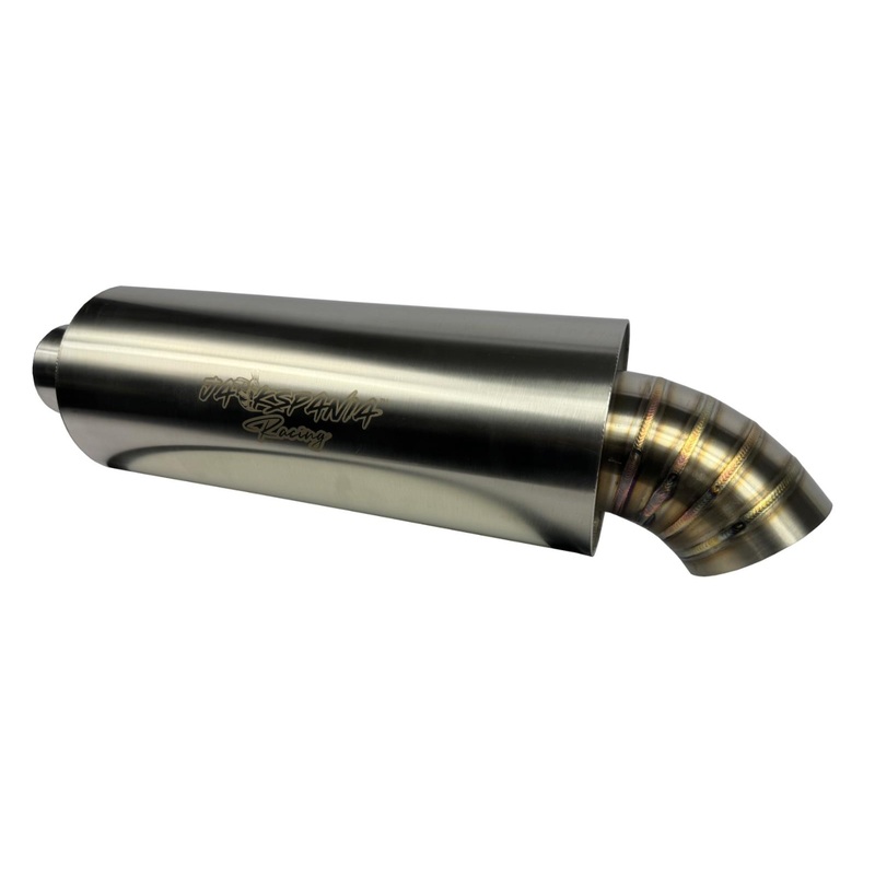 2.5 3" Inlet Turn Down Pie Cut Dolphin Muffler Stainless Steel