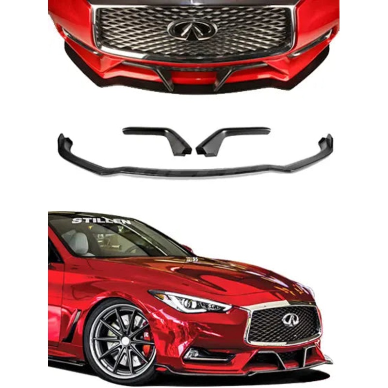 2017-2022 Infiniti Q60 Front Splitter & Winglets - KB11232