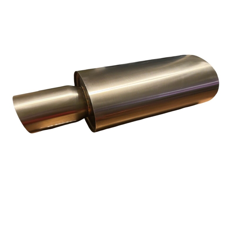Dual Wall Short Tip 2.5 Inch Muffler Oval 2.5" Inlet 3.5" Outlet Quiet EG EK