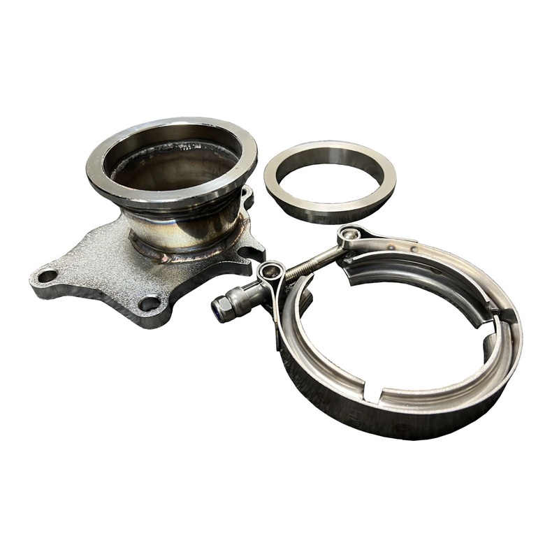 Turbo Exhaust Flange to 2.5" 3" Conversion Adapter V Band Flange Clamp T3 T4 5 Bolt
