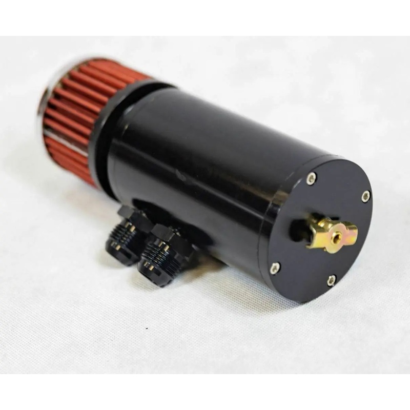 Universal 2 Port Catch Can Baffled Breather Filter 10AN Oil Reservoir Tank USA