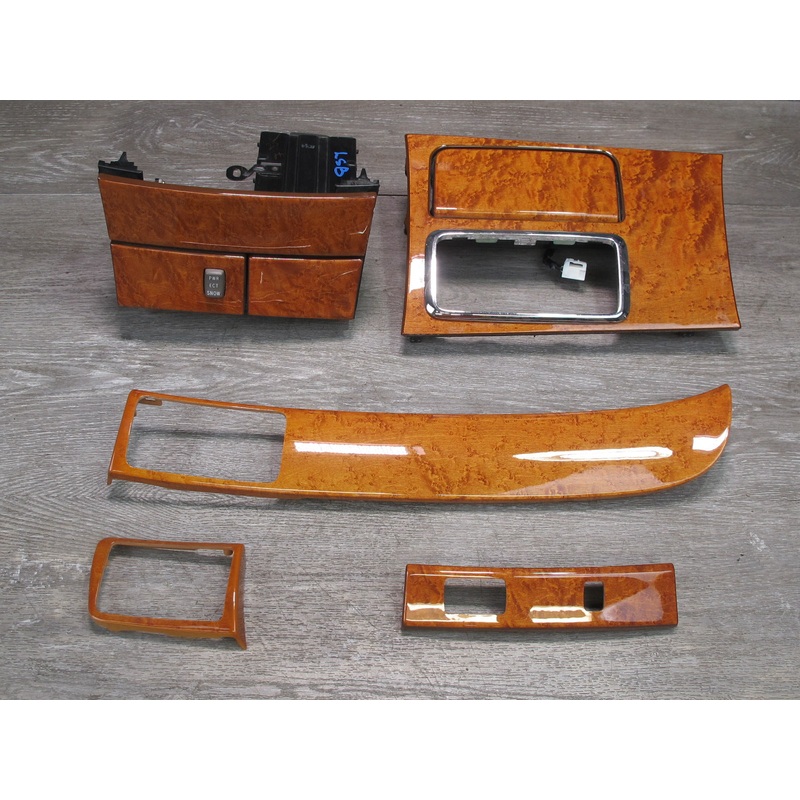 01-03 Lexus UCF30L LS430 Set of 5 Dash Center Console Woodgrain Trim Cover OEM