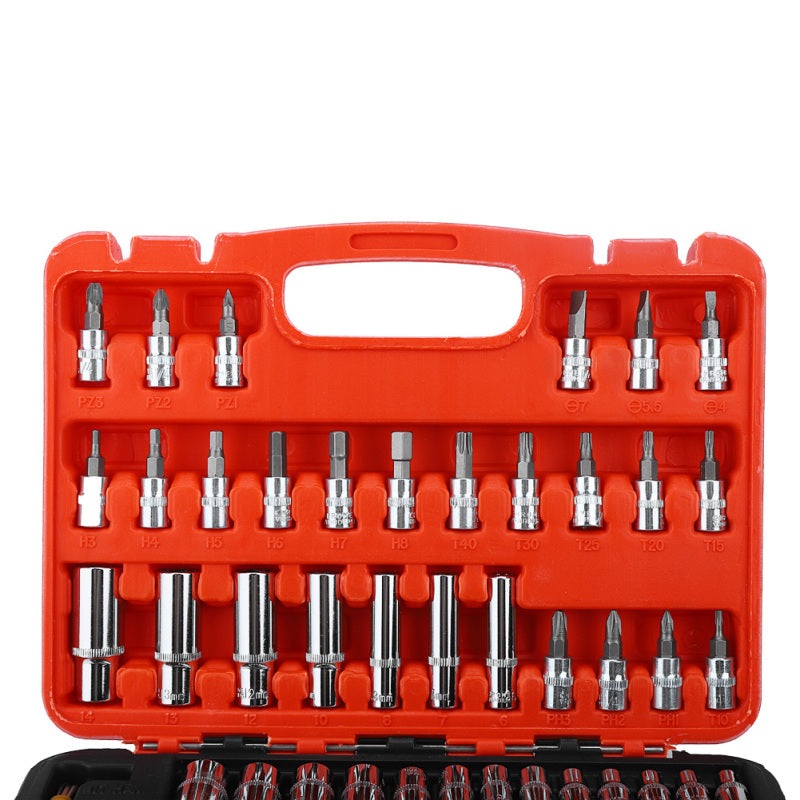 53 Pcs Portable Auto Repair Tool Kit Case Home Garage Mechanics Tool For Cars Motorcycles Bicycles Maintenance