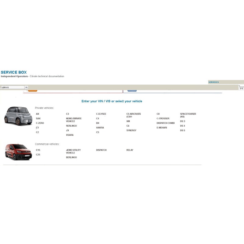Citroen Service Box 2024 Online Parts Catalog