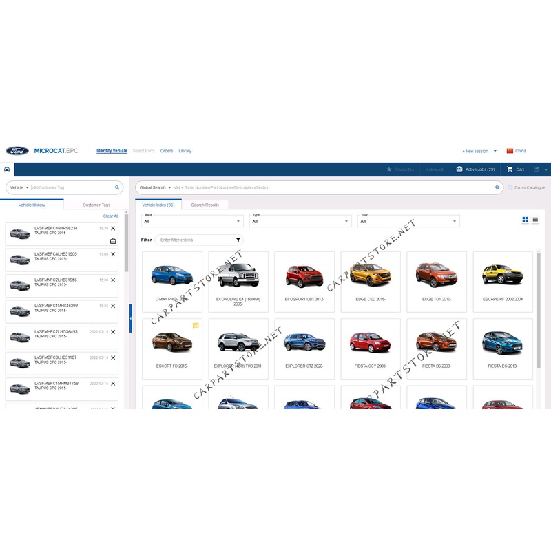 Ford Microcat Asia Pacific & Africa 2022 Parts Catalog and online epc