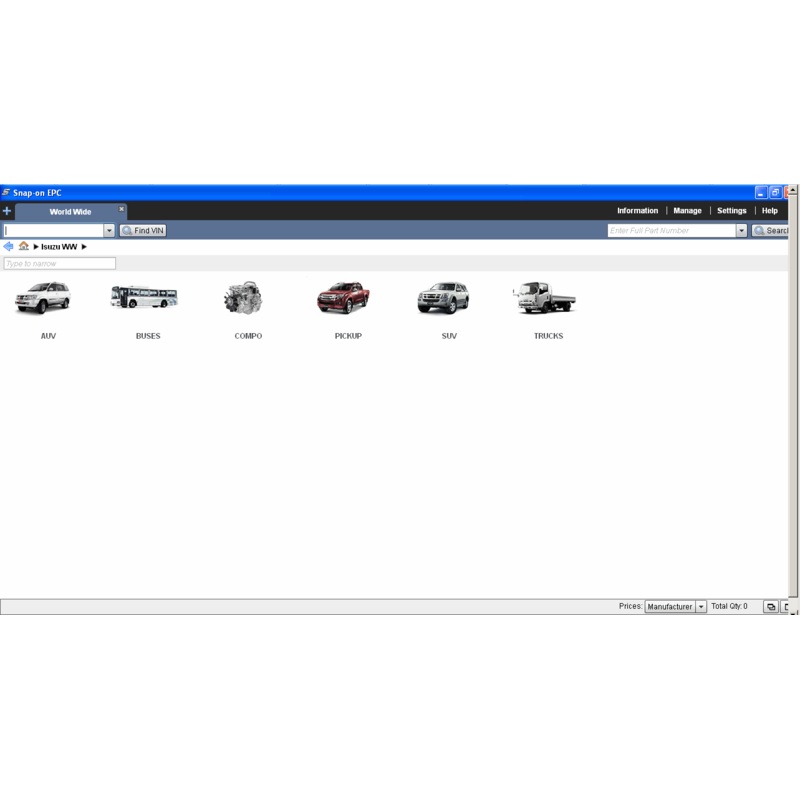 ISUZU Worldwide Snap-on EPC 2021 Parts Catalog