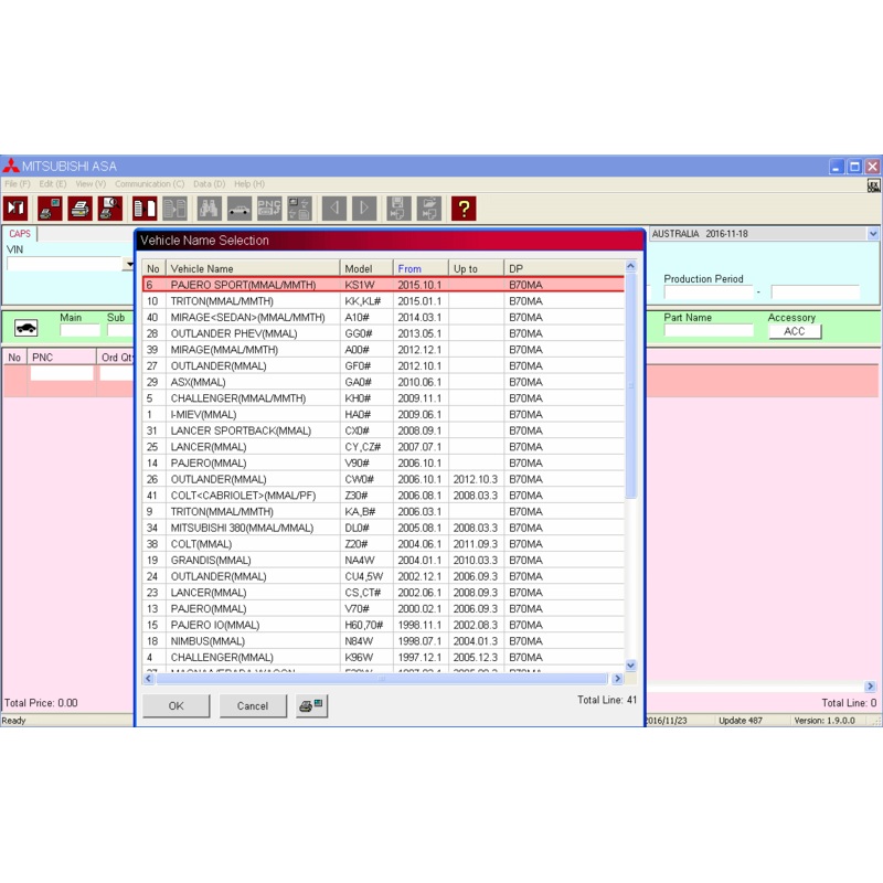 Mitsubishi MMC ASA All Regions 2024 Parts Catalog EPC