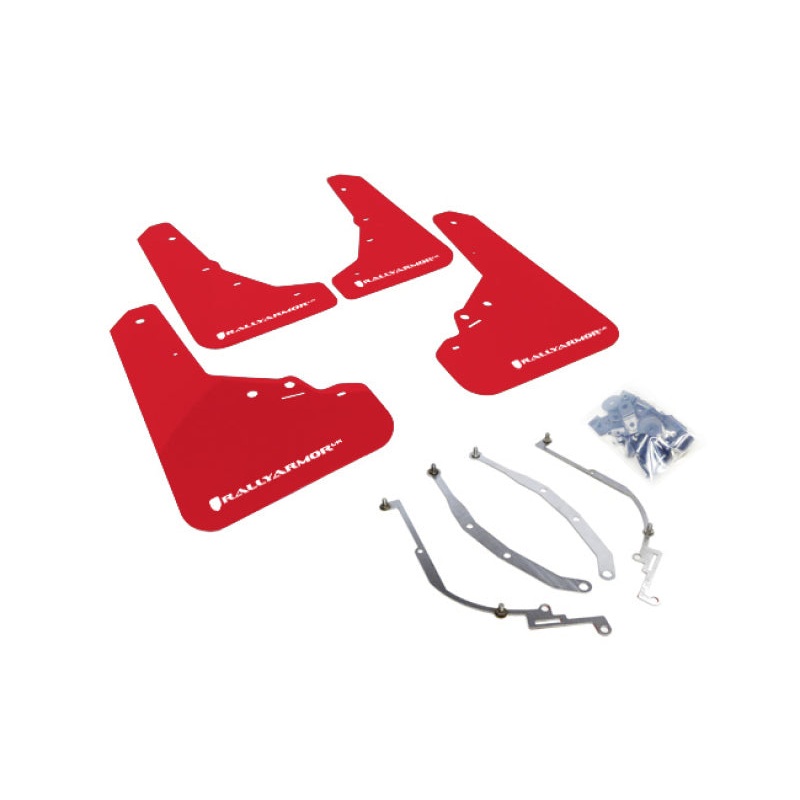 Rally Armor 12-18 Fiat 500 Red Mud Flap w/White Logo