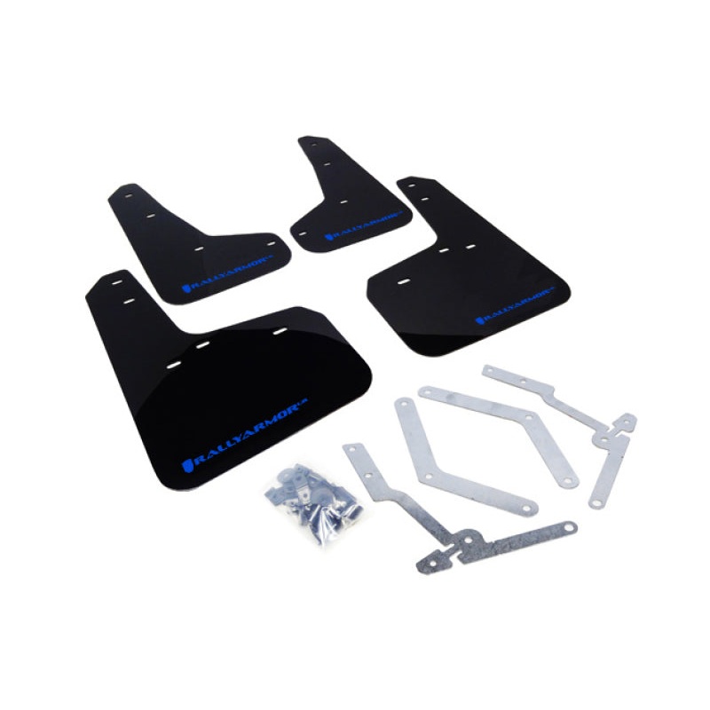 Rally Armor 12-19 Ford Focus ST / 16-19 RS Black Mud Flap w/Blue Logo