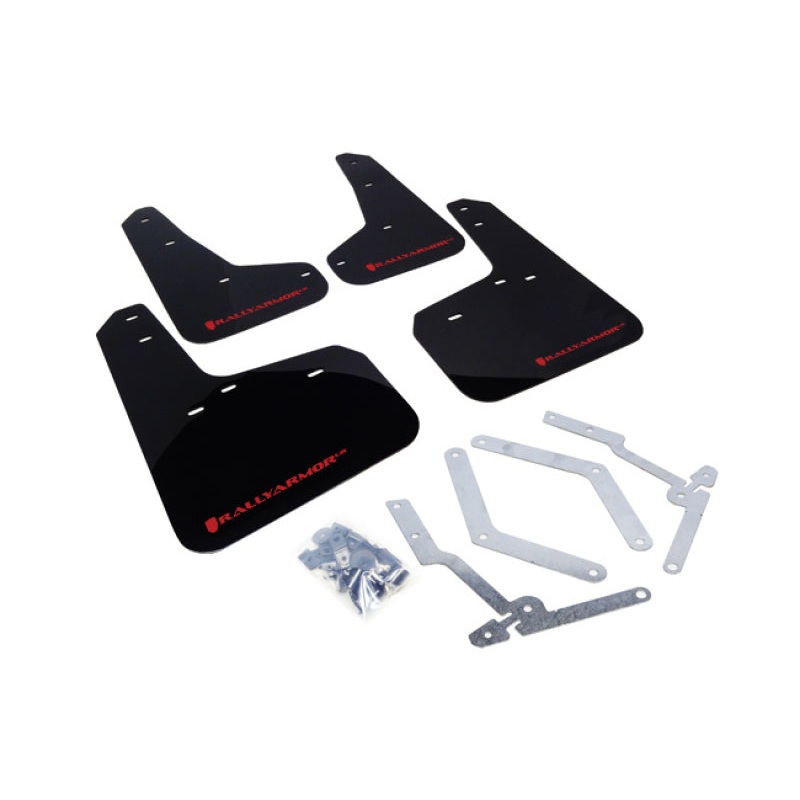 Rally Armor 12-19 Ford Focus ST / 16-19 RS Black Mud Flap w/Red Logo