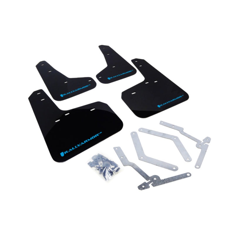 Rally Armor 12-19 Ford Focus ST / 16-19 RS Black UR Mud Flap w/Nitrous Blue Logo