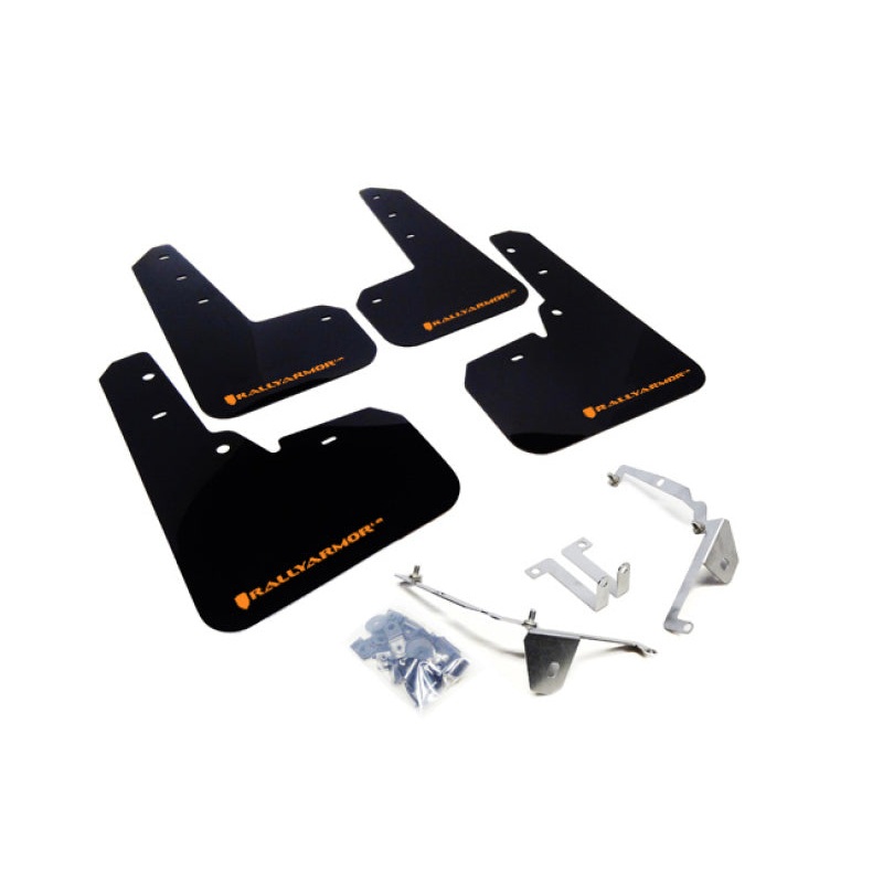 Rally Armor 13-17 Subaru Crosstrek XV Black Mud Flap w/Orange Logo