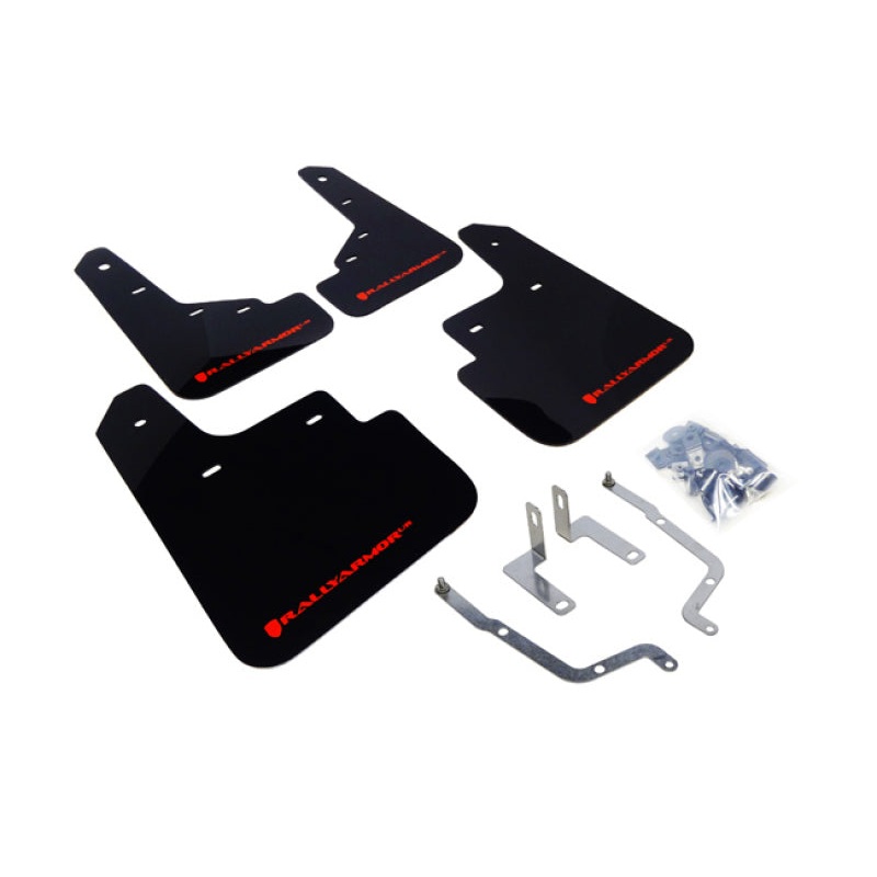 Rally Armor 14-18 Mazda3 Black UR Mud Flap w/Red Logo