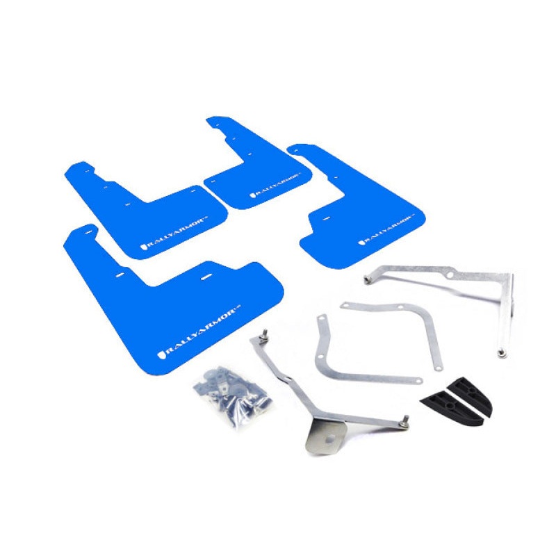 Rally Armor 15-21 Subaru WRX/STI Blue UR Mud Flap w/White Logo