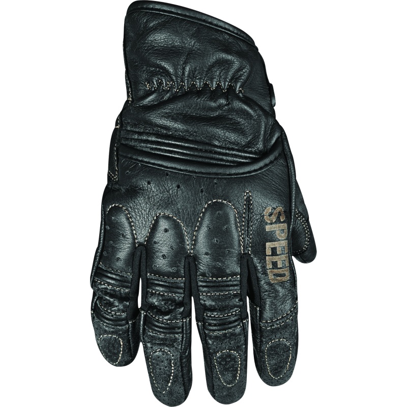 Speed and Strength Rust and Redemption Leather Gloves Black - Large