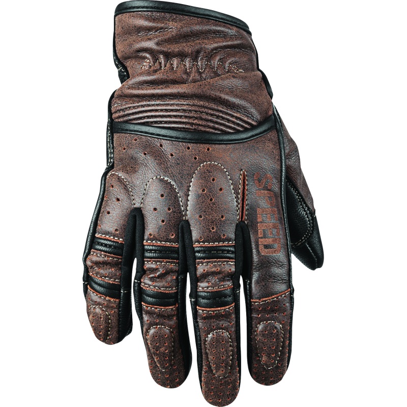 Speed and Strength Rust and Redemption Leather Gloves Brown - Large