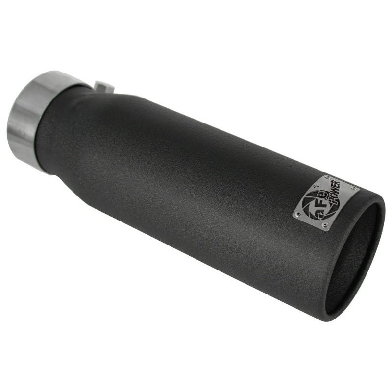 aFe MACHForce XP Exhausts Tips SS-304 EXH Tip 3in x 4Out x 12L Bolt-On (blk)