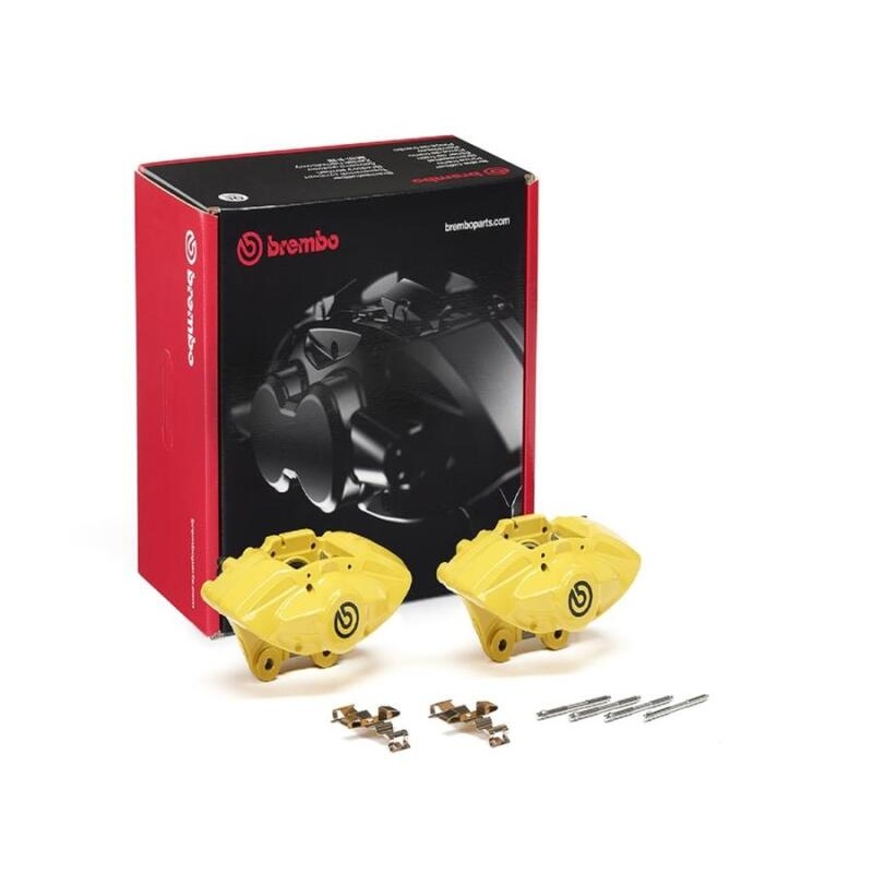 Brembo OE BMW 16-21 M2/17-18 M3/17-20 M4 Hydraulic Rear X-Style Brake Calipers - Yellow