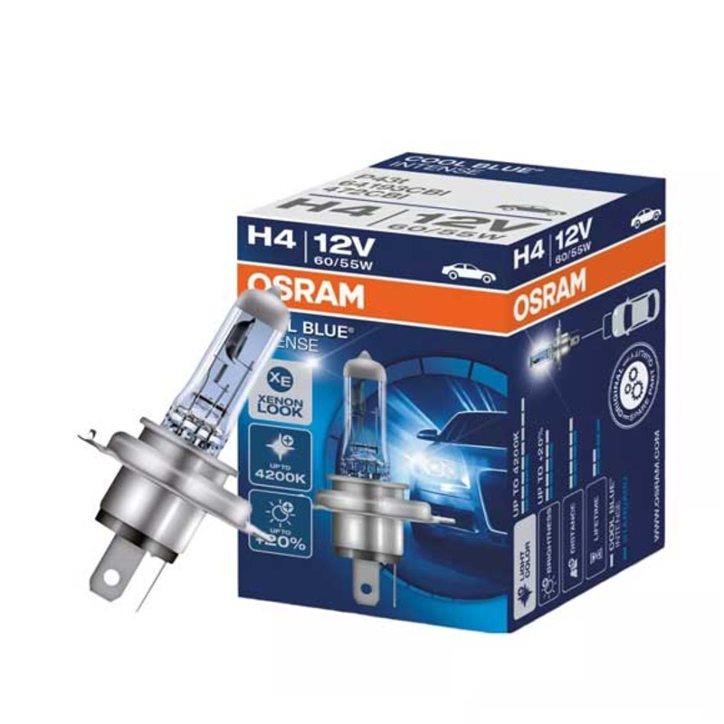 OSRAM COOL BLUE INTENSE BULB H4 Halogen, 12V 60/55W, Spotlight 64193CBI